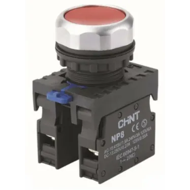 Кнопка управления NP8-01BND/4 подствет. самовозв. AC110-230В(LED) 1НЗ IP65 (R) красн. CHINT 667580