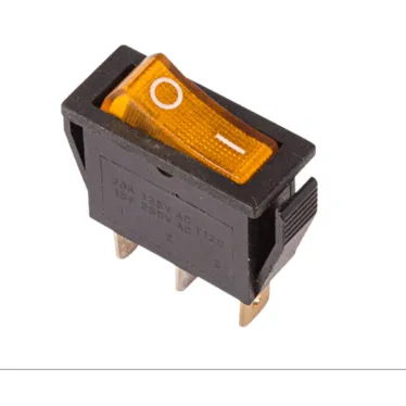 Выключатель клавишный 250В 15А (3с) ON-OFF RWB-404 SC-791 IRS-101-1C желт. с подсветкой Rexant 36-2212