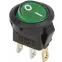 Выключатель клавишный круглый 250В 3А (3с) ON-OFF зел. с подсветкой Micro (RWB-106 SC-214) Rexant 36-2533