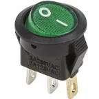                  Выключатель клавишный круглый 250В 3А (3с) ON-OFF зел. с подсветкой Micro (RWB-106 SC-214) Rexant 36-2533
               