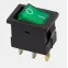 Выключатель клавишный 12В 15А (3с) ON-OFF зел. с подсветкой Mini (RWB-206-1 SC-768) Rexant 36-2173