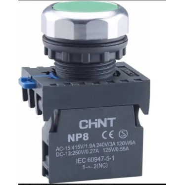 Кнопка управления NP8-10BN/3 без подсветки зел. 1НО IP65 (R) CHINT 667232