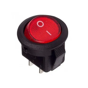 Выключатель клавишный круглый 250В 6А (2с) ON-OFF красн. (RWB-213 SC-214 MRS-102-8) Rexant 36-2560