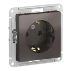 Розетка 2-м СП AtlasDesign 16А IP20 с заземл. в сборе мокко SE ATN000624
