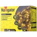 Гирлянда светодиодная 61 827 NGF-S01-140WW-10-15.5m-230-C8-BL-IP44 Navigator 61827