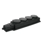 Колодка удлинителя 4-м MultiSet 16А 250В IP44 с заземл. каучук черн. SE MST4104BK