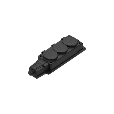 Колодка удлинителя 3-м MultiSet 16А 250В IP44 с заземл. каучук черн. SE MST4103BK