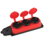Колодка удлинителя 3-м с заземл. 16А IP44 K-3e-RED-IP44 каучук красн. Эра Б0044552