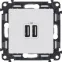 Розетка USB 2-м Valena Life 240В/5В 2400мА с лицев. панелью механизм бел. Leg 753412