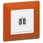 Розетка USB 2-м Valena Life 240В/5В 2400мА с лицев. панелью механизм бел. Leg 753412