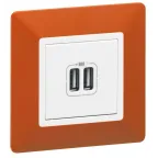 Розетка USB 2-м Valena Life 240В/5В 2400мА с лицев. панелью механизм бел. Leg 753412