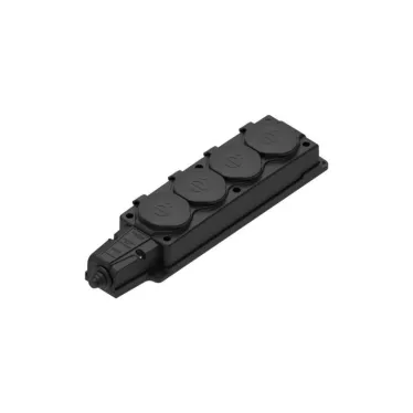 Колодка удлинителя 4-м MultiSet 16А 250В IP44 с заземл. каучук черн. SE MST4104BK
