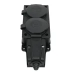 Колодка удлинителя 2-м MultiSet 16А 250В IP44 с заземл. каучук черн. SE MST4102BK