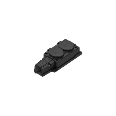 Колодка удлинителя 2-м MultiSet 16А 250В IP44 с заземл. каучук черн. SE MST4102BK