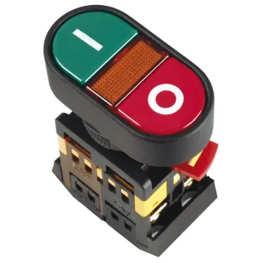Кнопка APBB-22N "I-O" d22мм 1з+1р 240В неон IEK BBD10-APBB-K51