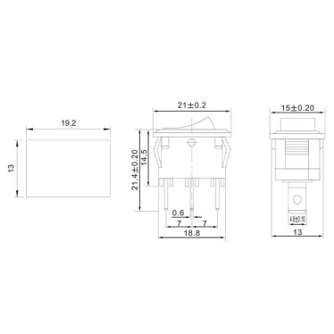 Выключатель клавишный 250В 6А (3с) ON-ON черн. Mini (RWB-202, SC-768) Rexant 36-2130