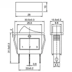 Выключатель клавишн. 250В 15А (3с) ON-OFF красн. с подсветкой (RWB-404, SC-791, IRS-101-1C) Rexant 36-2210