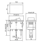 Выключатель клавишный 250В 6А (2с) ON-OFF черн. Mini (RWB-201, SC-768) Rexant 36-2110