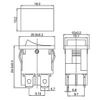 Выключатель клавишный 250В 6А (4с) ON-OFF черн. Mini (RWB-208, SC-768) Rexant 36-2146