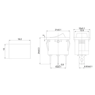 Выключатель клавишный 250В 6А (3с) ON-OFF зел. с подсветкой Mini (RWB-206 SC-768) Rexant 36-2153
