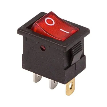 Выключатель клавишный 12В 15А (3с) ON-OFF красн. с подсветкой Mini (RWB-206-1, SC-768) Rexant 36-2170