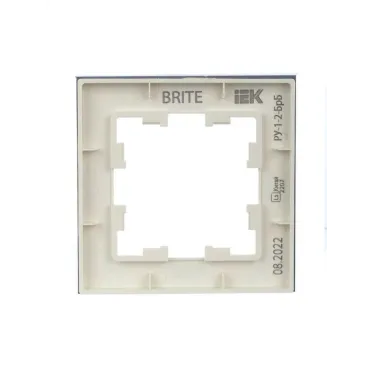 Рамка 1-м BRITE РУ-1-2-БрБ стекло бел. IEK BR-M12-G-K01