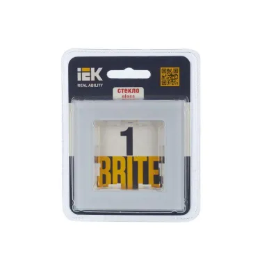 Рамка 1-м BRITE РУ-1-2-БрБ стекло бел. IEK BR-M12-G-K01