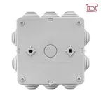 Коробка распределительная КМР-030-014 100х100х50 IP55 с крышкой для прямого монтажа 10 мембранных вводов сер. EKF plc-kmr-030-014