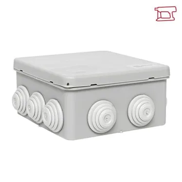 Коробка распределительная КМР-030-014 100х100х50 IP55 с крышкой для прямого монтажа 10 мембранных вводов сер. EKF plc-kmr-030-014
