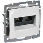 Розетка компьютерная 2-м СП Valena RJ45 кат.5E UTP на захватах механизм бел. IEK 774231