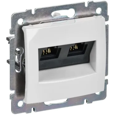Розетка компьютерная 2-м СП Valena RJ45 кат.5E UTP на захватах механизм бел. IEK 774231