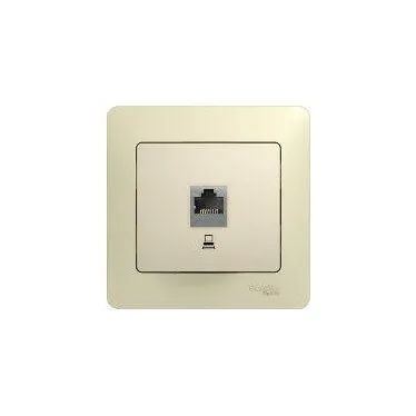 Розетка компьютерная 1-м СП Glossa RJ45 кат.5E механизм беж. SE GSL000281K