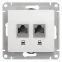 Розетка компьютерная 2-м Glossa RJ45 кат.5E механизм бел. SE GSL000185KK