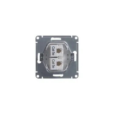 Розетка компьютерная 2-м Glossa RJ45 кат.5E механизм бел. SE GSL000185KK