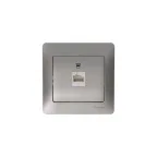 Розетка компьютерная 1-м Glossa RJ45 кат.5E механизм платина SE GSL001281K
