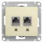 Розетка компьютерная 2-м Glossa RJ45 кат.5E механизм беж. SE GSL000285KK