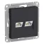 Розетка компьютерная 2-м AtlasDesign RJ45 кат.5E механизм карбон SE ATN001085