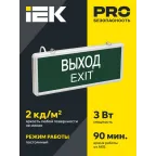 Светильник светодиодный ССА 1001 "ВЫХОД-EXIT" 3Вт аварийный односторонний IEK LSSA0-1001-003-K03