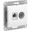 Розетка компьютерная + телевизионная 2-м Glossa RJ45 кат.5E + TV механизм бел. SE GSL000189