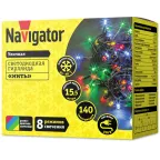 Гирлянда светодиодная 61 826 NGF-S01-140RGBY-10-15.5m-230-C8-BL-IP44 Navigator 61826