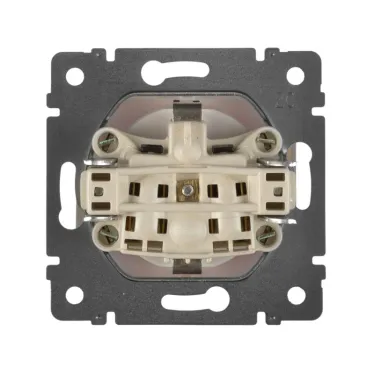 Розетка 1-м СП Valena 16А IP21 2P+E с заземл. защ. шторки с крышкой винты механизм бел. IEK 774422