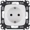 Розетка 1-м СП Valena Allure 16А IP20 250В 2P+E винтов. клеммы с лицев. панелью механизм бел. Leg 753724