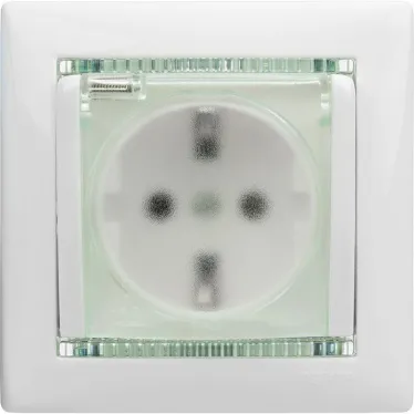 Розетка 1-м СП Valena 16А IP44 2P+E с заземл. защ. шторки с крышкой немецк. стандарт механизм бел. IEK 774220