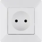 Розетка 1-м СП Valena Life 16А IP20 250В 2P защ. шторки безвинтов. клеммы с лицев. панелью механизм бел. Leg 753416