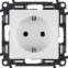 Розетка 1-м СП Valena Life 16А IP2X 250В 2P+E безвинтов. клеммы с лицев. панелью механизм бел. Leg 753421