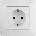 Розетка 1-м СП Valena Life 16А IP2X 250В 2P+E безвинтов. клеммы с лицев. панелью механизм бел. Leg 753421