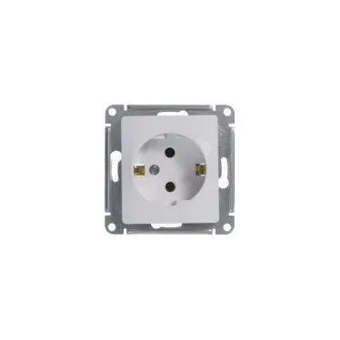 Розетка 1-м СП Glossa 16А IP20 с заземл. механизм бел. SE GSL000143