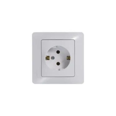 Розетка 1-м СП Glossa 16А IP20 с заземл. механизм бел. SE GSL000143