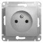 Розетка 1-м СП Glossa 16А IP20 без заземл. механизм алюм. SE GSL000341