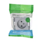 Розетка 1-м СП AtlasDesign 16А IP20 без заземл. без защ. шторок механизм алюм. SE ATN000341